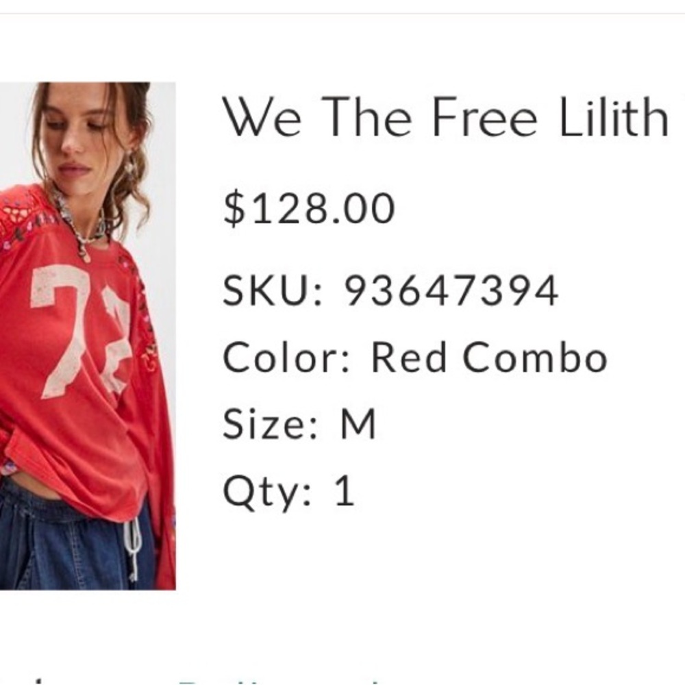 We The Free Red Graphic Long-Sleeve Pullover